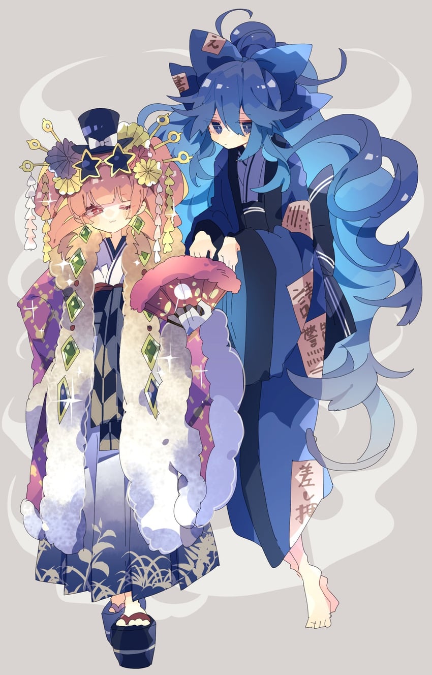 yorigami shion and yorigami jo'on (touhou) drawn by nikorashi-ka
