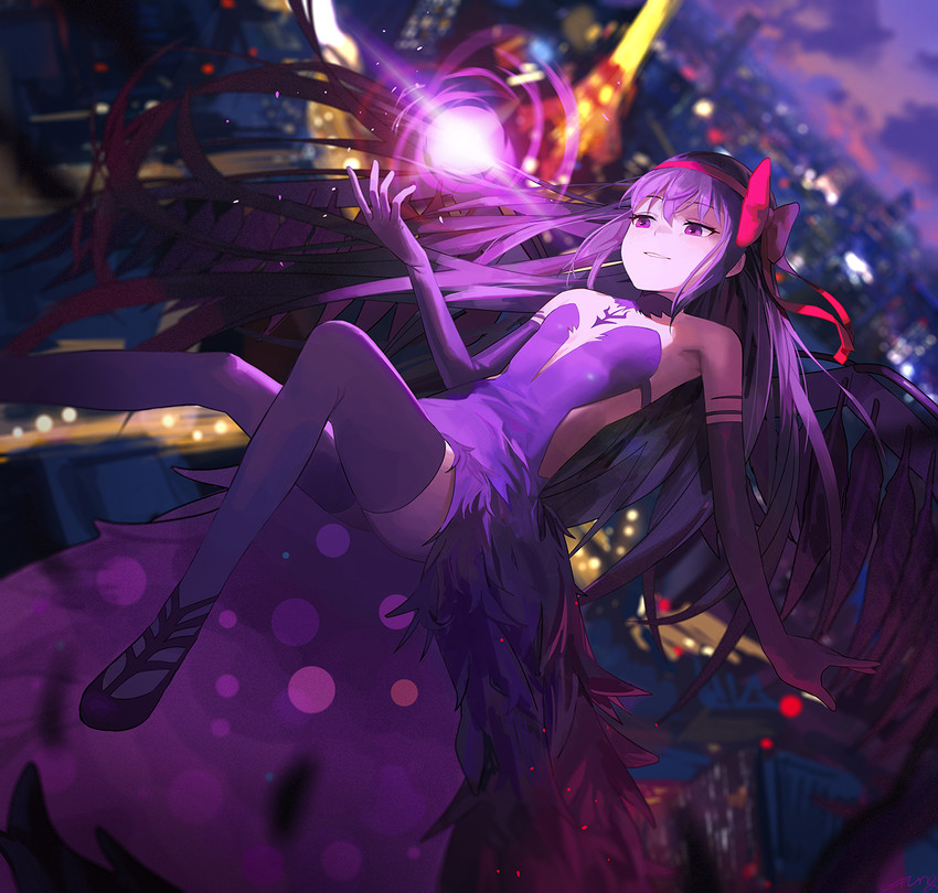 akemi homura and akuma homura (mahou shoujo madoka magica and 1 more) drawn by spung