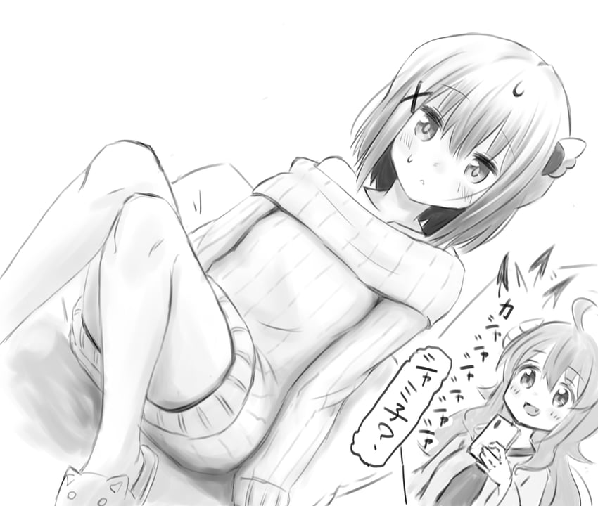yoshida yuuko and chiyoda momo (machikado mazoku) drawn by kuramoto_takato