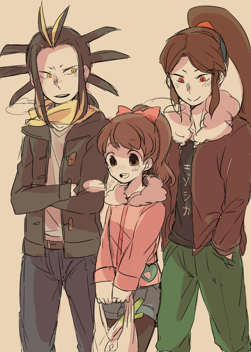 kodama fumika, oogama, and tsuchigumo (youkai watch) drawn by alto168