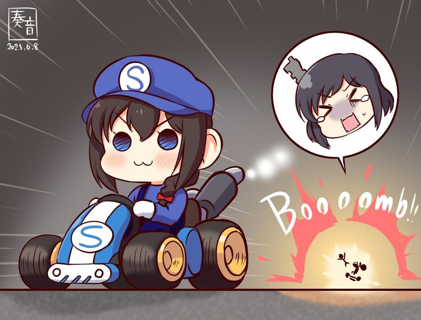 shigure, mario, and yamashiro (kantai collection and 3 more) drawn by kanon_(kurogane_knights)