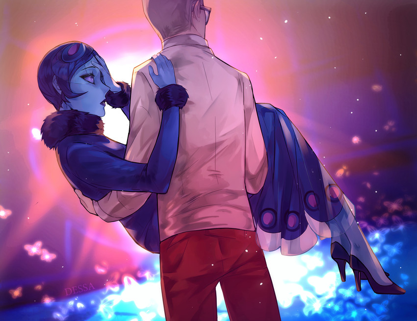 gabriel agreste and mayura (miraculous ladybug) drawn by dessa_nya
