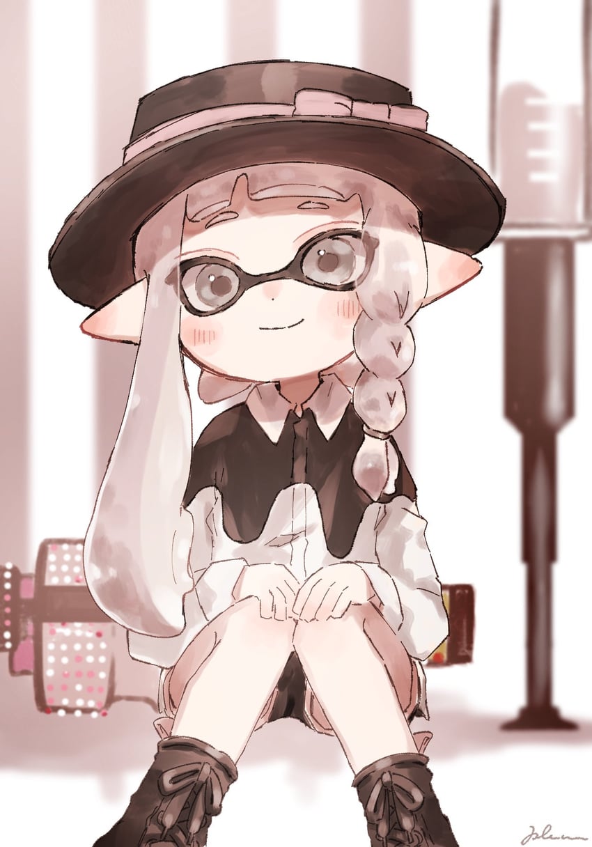 inkling player character and inkling girl (splatoon) drawn by plum0o0