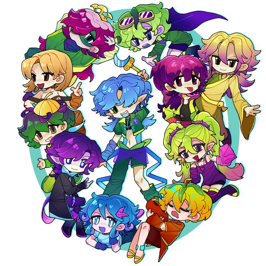 shadow peashooter, grimrose, moonflower, nightshade, dusk lobber, and 6 more (plants vs. zombies and 1 more) drawn by ive0iv7307
