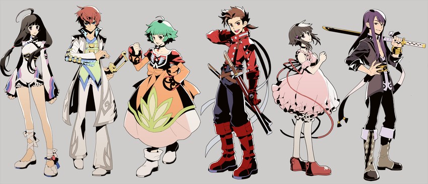 yuri lowell, asbel lhant, lloyd irving, farah oersted, reala, and 1 more (tales of and 7 more) drawn by ffel