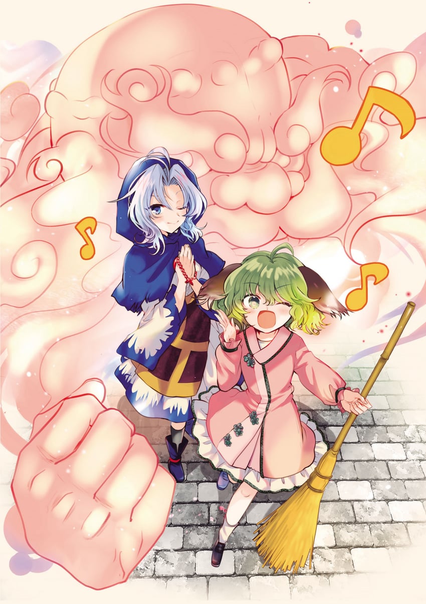 kumoi ichirin, kasodani kyouko, and unzan (touhou and 1 more) drawn by poprication