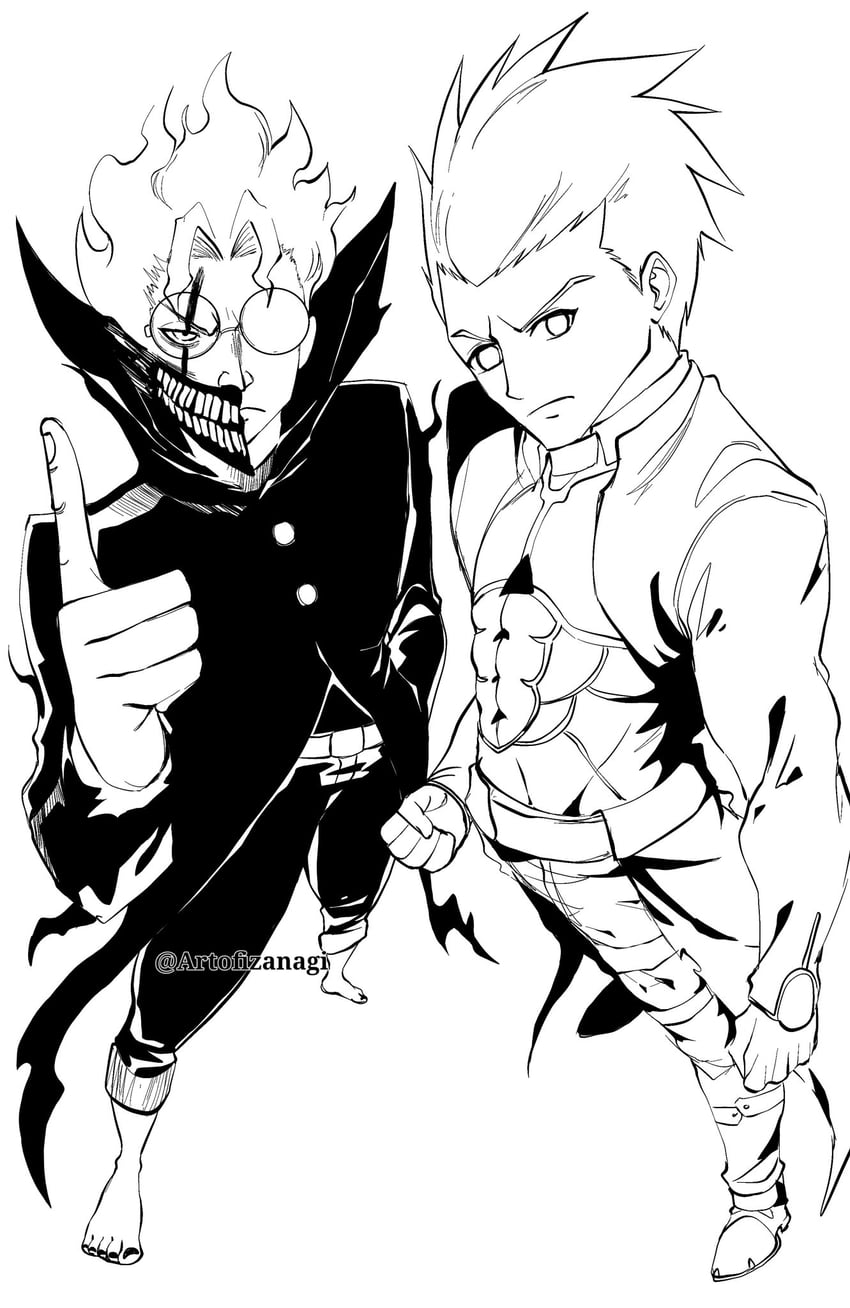 archer and takakura ken (fate and 1 more) drawn by artofizanagi