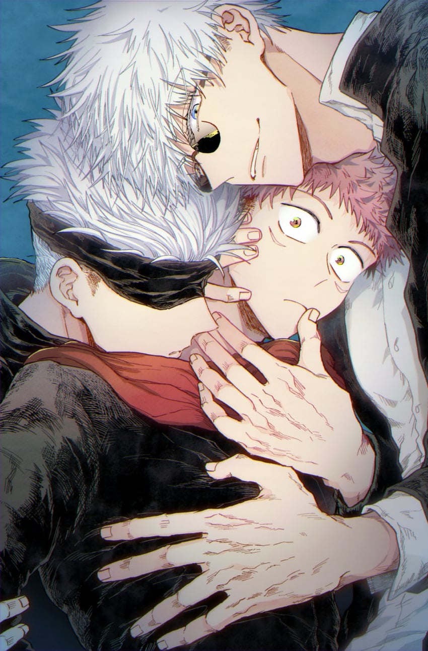 gojou satoru and itadori yuuji (jujutsu kaisen) drawn by nay_bb