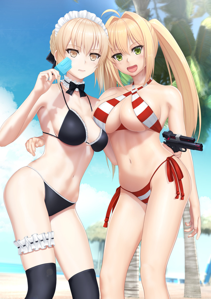 artoria pendragon, nero claudius, and saber alter (fate and 1 more) drawn by tai_(2vs)
