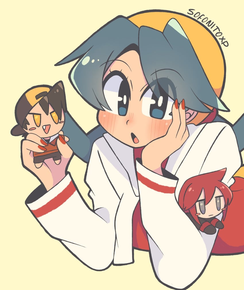 ethan, silver, and kris (pokemon and 1 more) drawn by sofo_soup