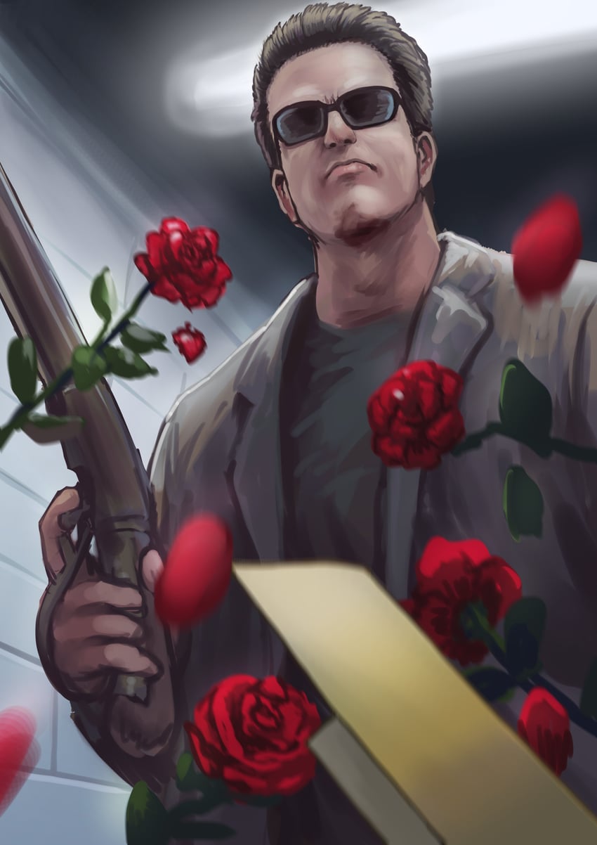 t-800 and arnold schwarzenegger (real life and 2 more) drawn by chanta_(ayatakaoisii)