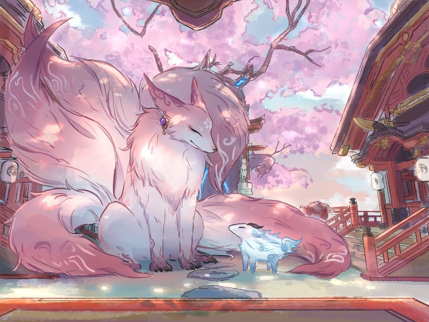 ganyu and yae miko (genshin impact) drawn by xinzoruo