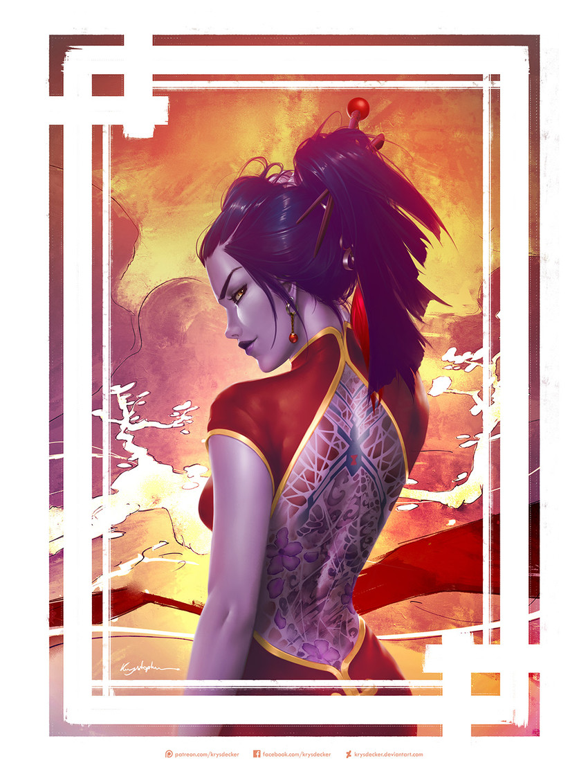 widowmaker (overwatch and 1 more) drawn by krystopher_decker