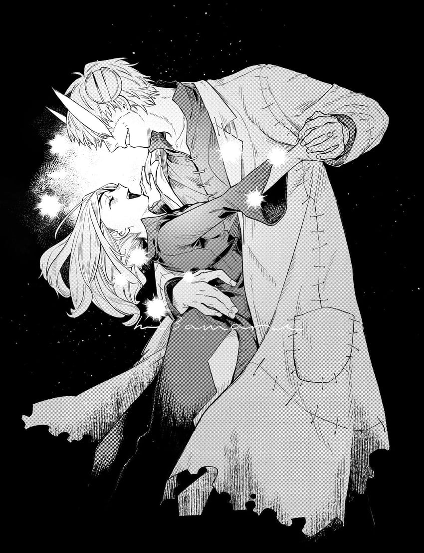 franken stein and marie mjolnir (soul eater) drawn by hissiu