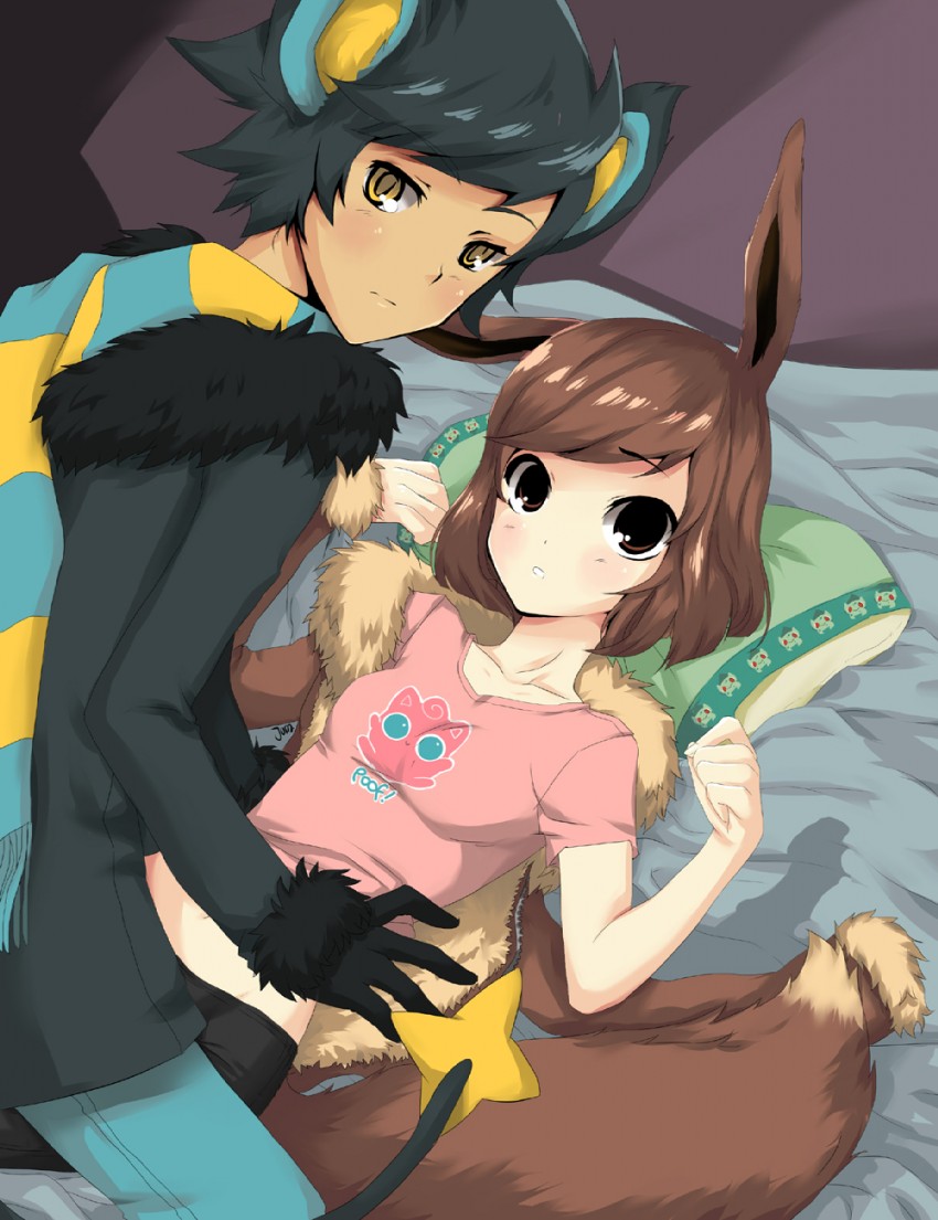 eevee, bulbasaur, jigglypuff, and luxray (pokemon) drawn by jumpix