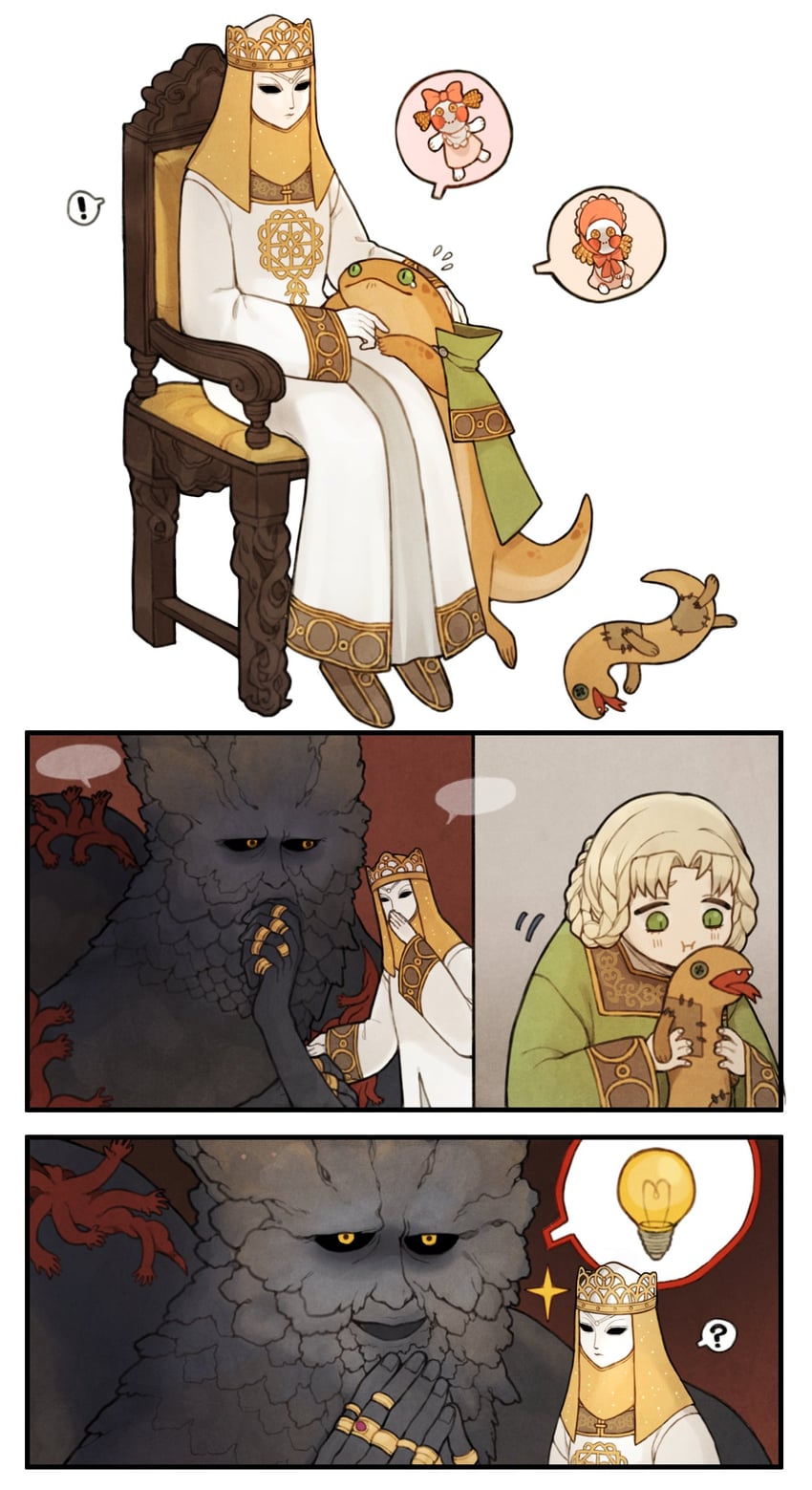 rya, zorayas, rykard lord of blasphemy, and lady tanith (elden ring) drawn by donar0217