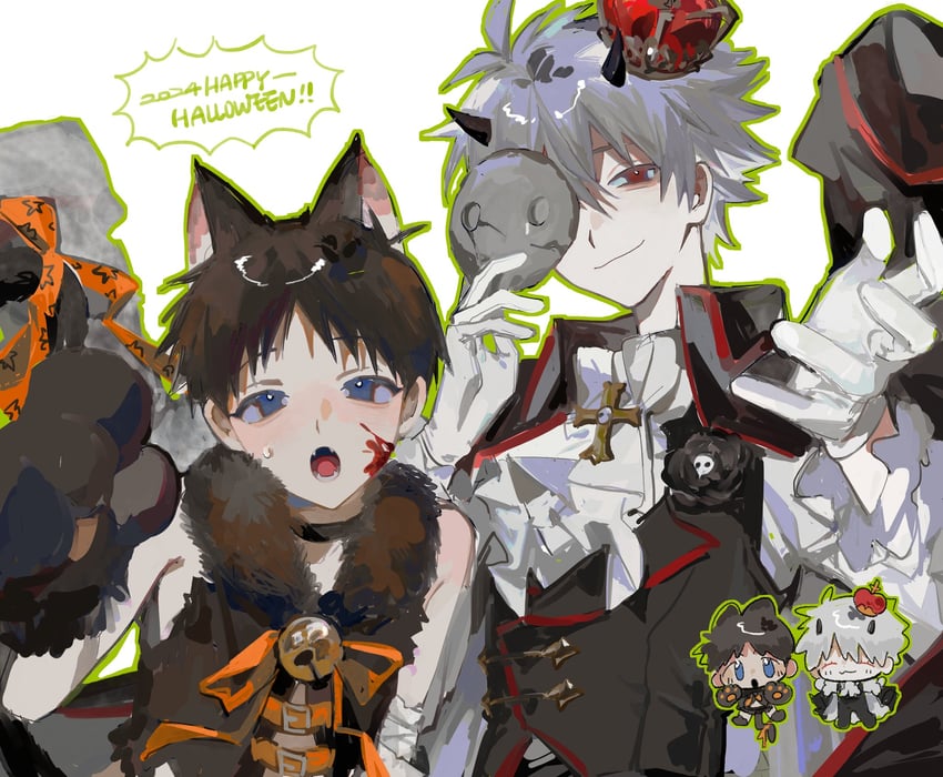 ikari shinji and nagisa kaworu (neon genesis evangelion) drawn by mogutofuoes