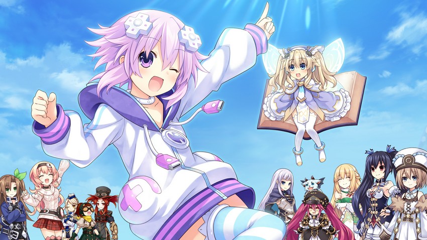 neptune, noire, blanc, vert, if, and 7 more (neptune and 1 more) drawn by tsunako