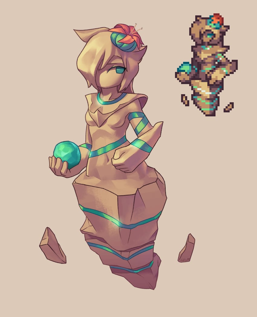 rare sand elemental (terraria and 1 more) drawn by olvkhs99