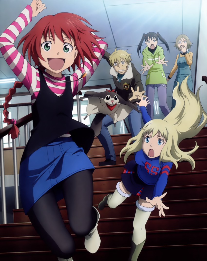 suou pavlichenko, petya, tanya, sascha, nika lobanov, and 1 more (darker than black) drawn by kodaira_yoshiyuki
