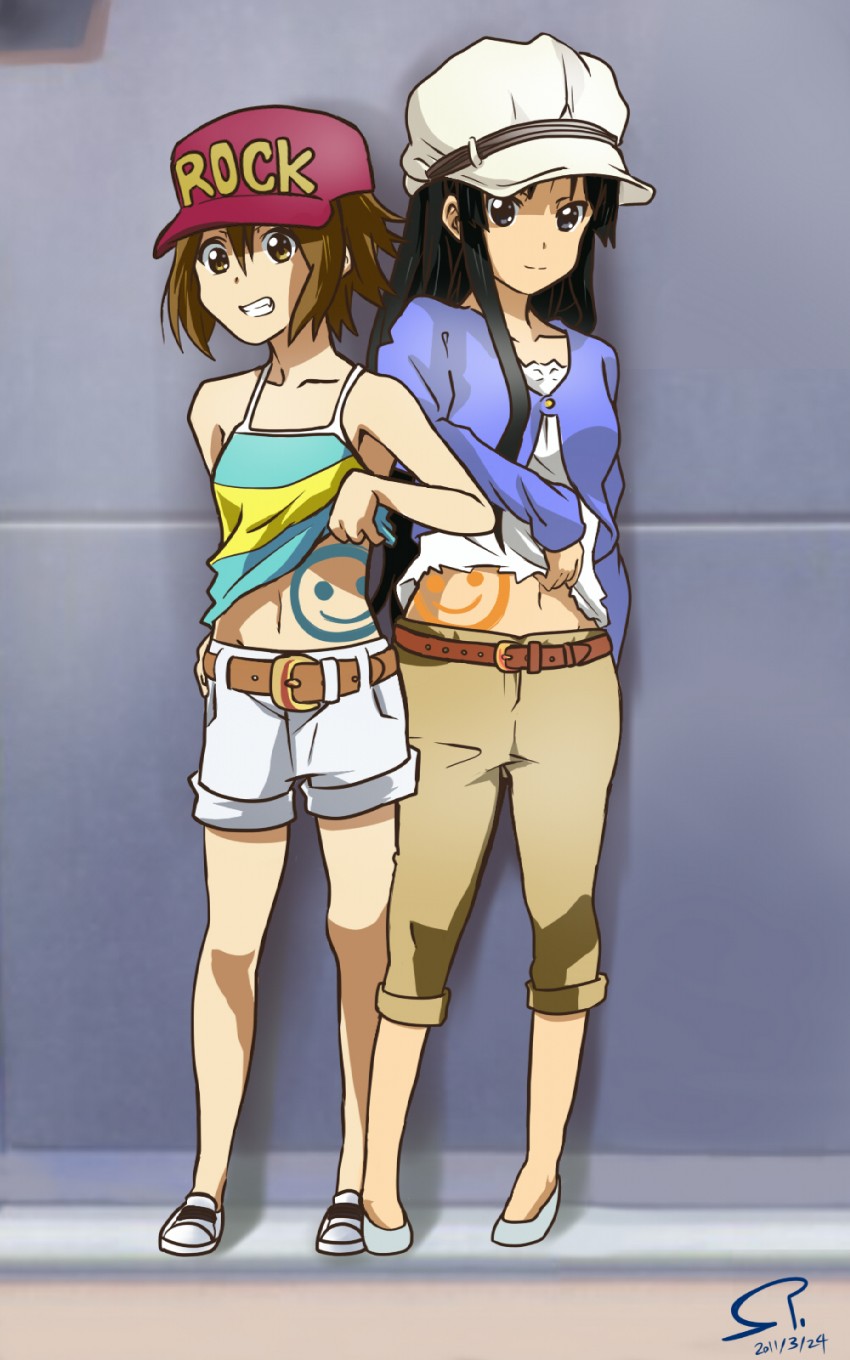 akiyama mio and tainaka ritsu (k-on!) drawn by suan_ringo