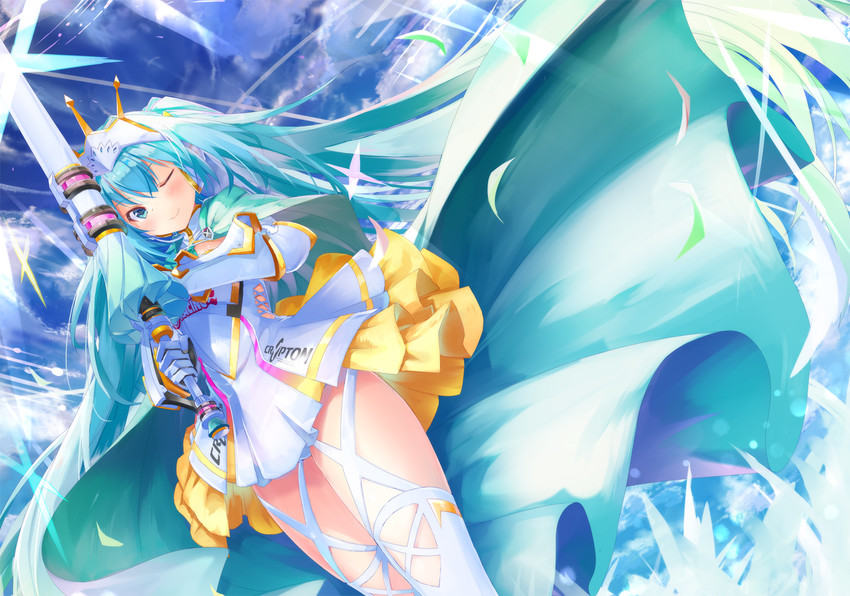 hatsune miku and racing miku (vocaloid and 1 more) drawn by daidou_(demitasse)