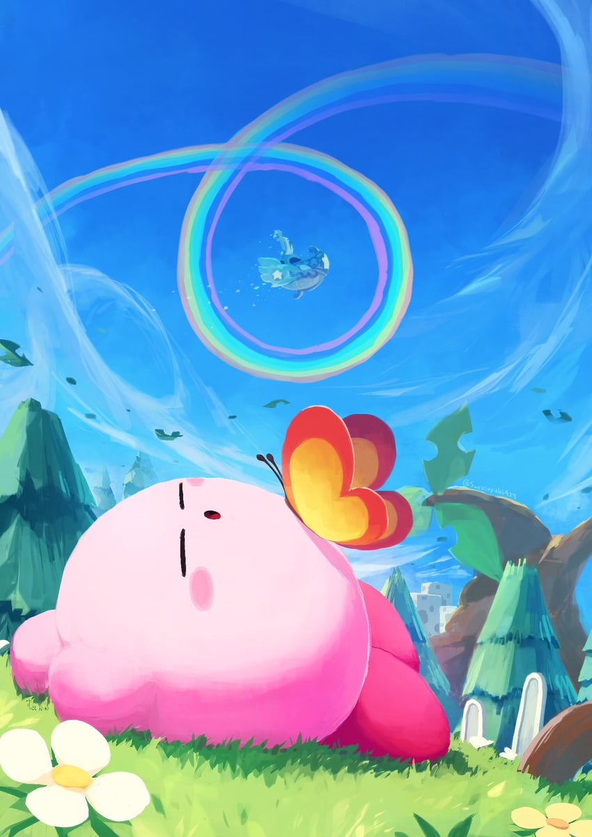 kirby and morpho knight (kirby and 1 more) drawn by suyasuyabi