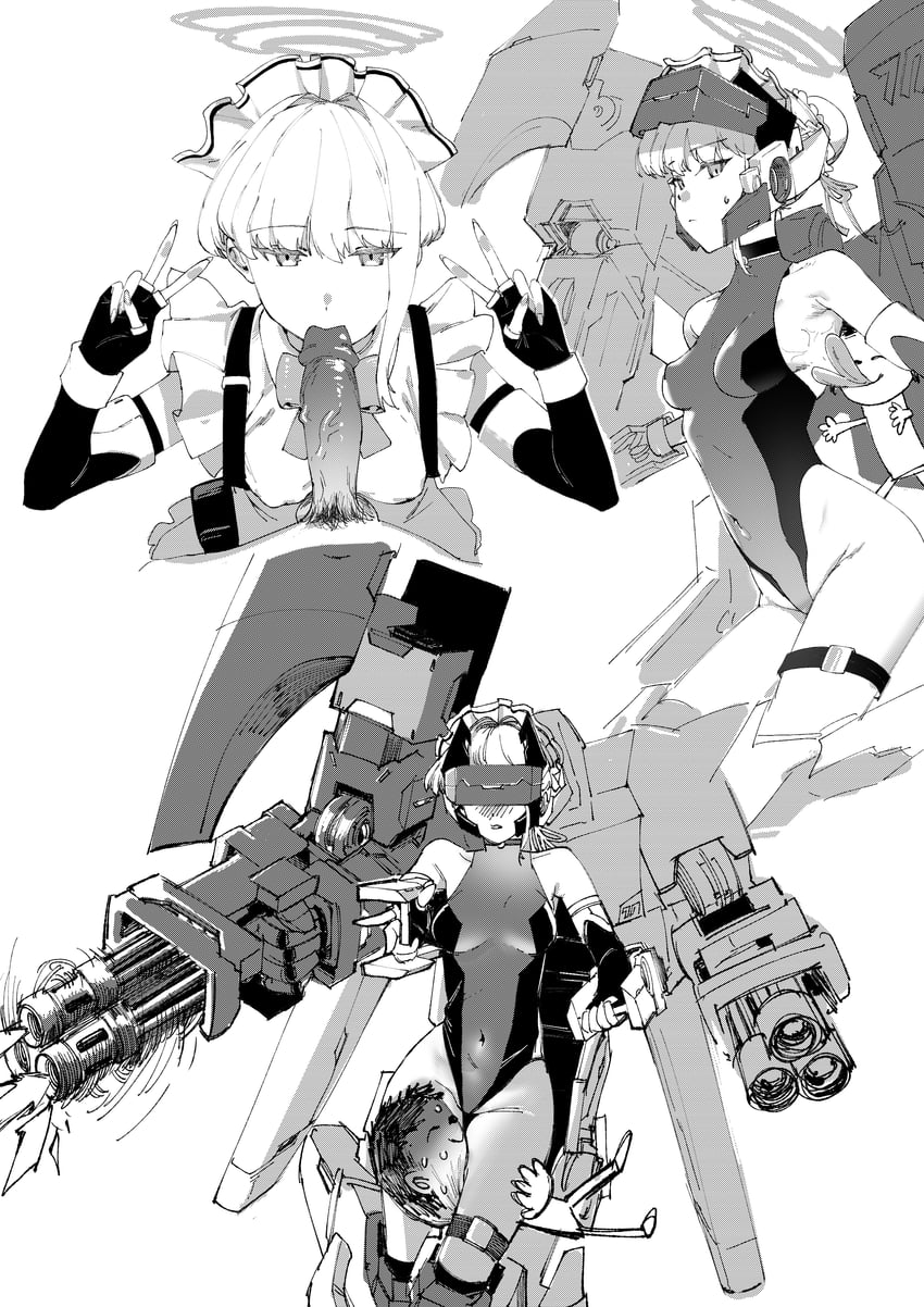 sensei, doodle sensei, and toki (blue archive) drawn by hachiman_(rogeri39)