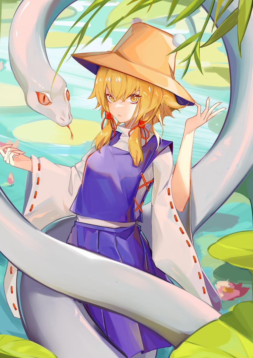 moriya suwako and mishaguji (touhou) drawn by yongzhe_mei_hong
