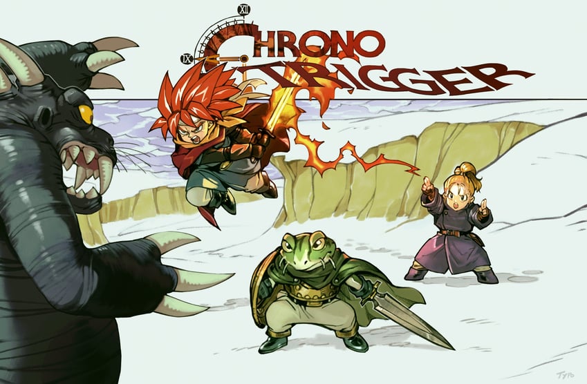 crono, marle, and frog (chrono trigger) drawn by optionaltypo