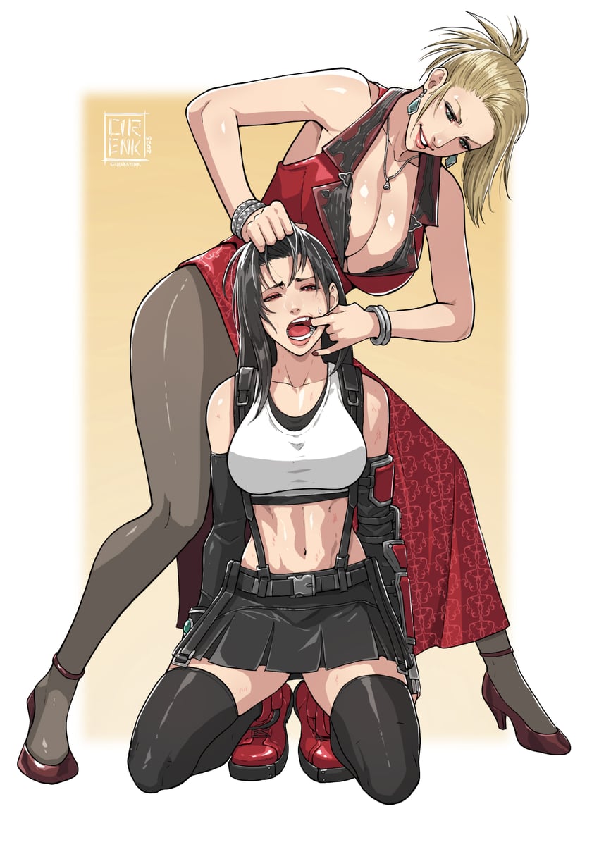 tifa lockhart and scarlet (final fantasy and 2 more) drawn by cirenk