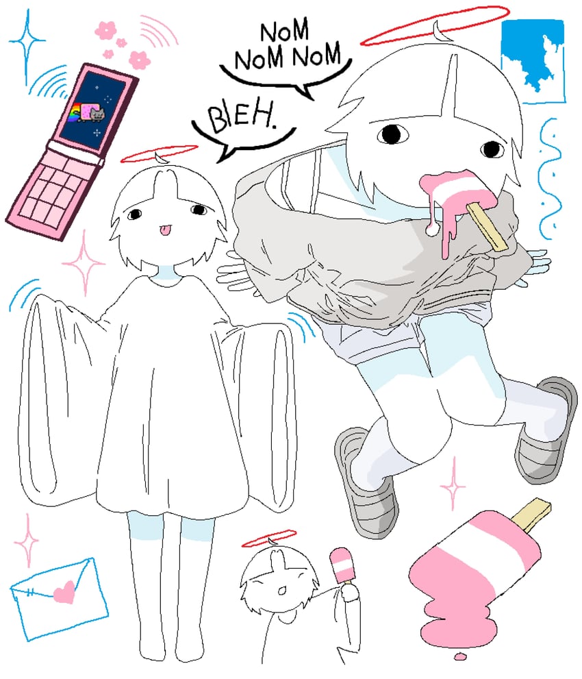 nyan cat and nyan (original and 1 more) drawn by chewchewer