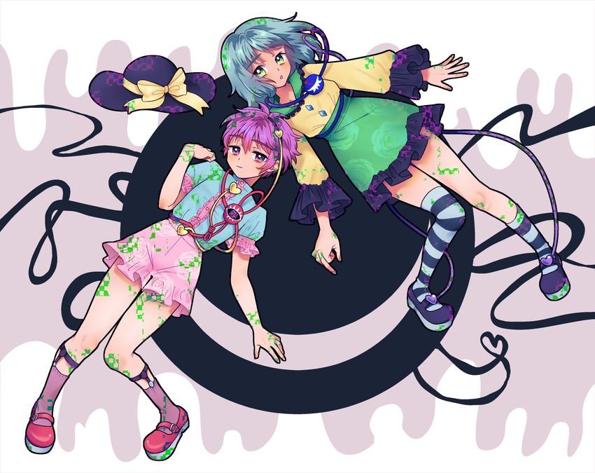komeiji koishi and komeiji satori (touhou) drawn by sibata_maru
