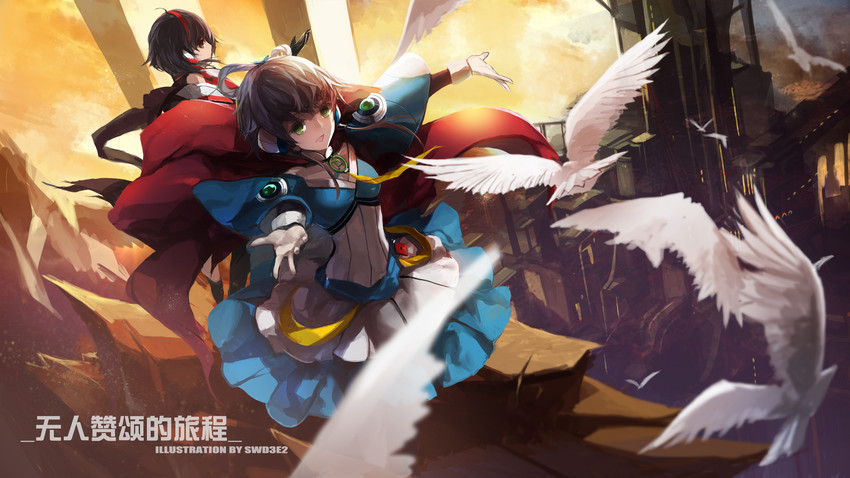 luo tianyi and yuezheng ling (vocaloid and 1 more) drawn by swd3e2