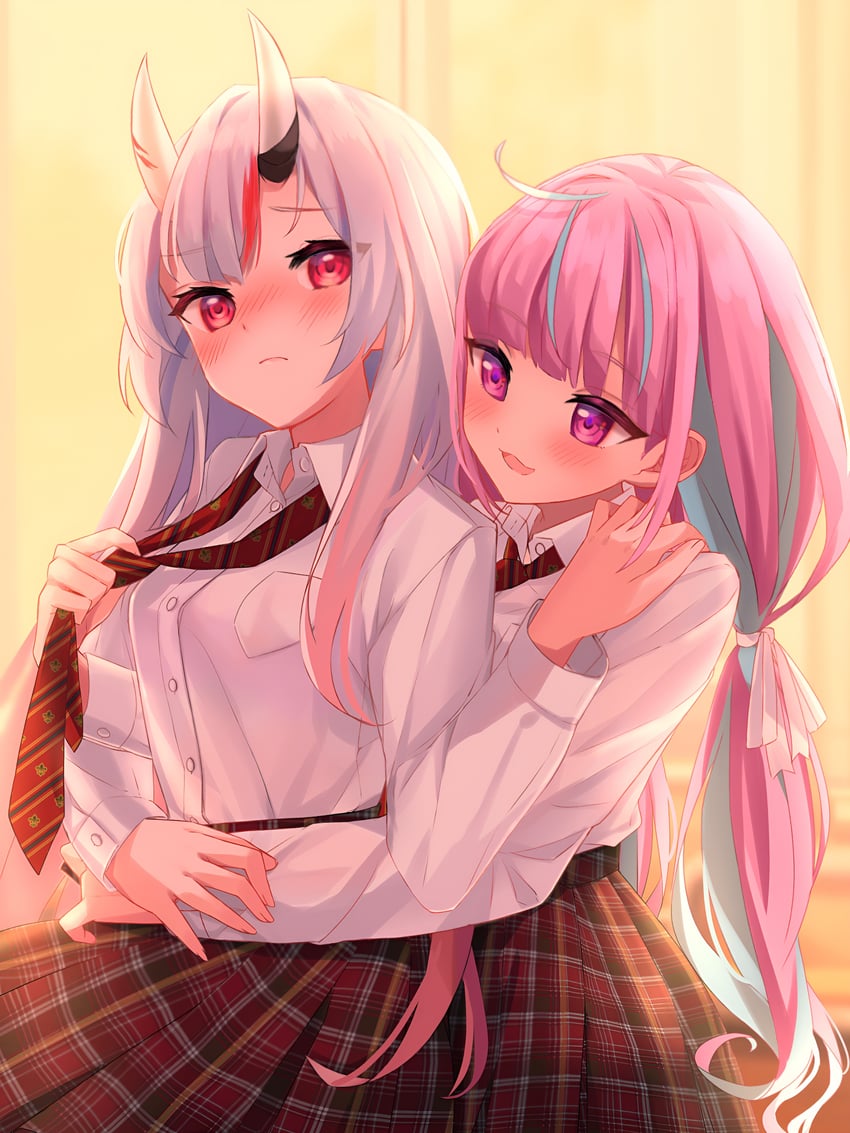 minato aqua and nakiri ayame (hololive) drawn by pooh_1140920