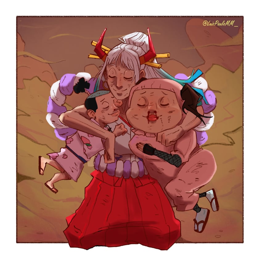 yamato, kouzuki momonosuke, and shinobu (one piece) drawn by luizpaulomm
