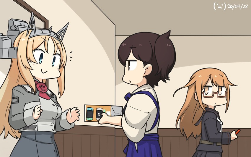 kaga, mochizuki, and nelson (kantai collection) drawn by hamu_koutarou
