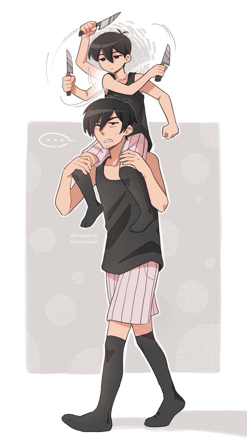 omori and omoriboy (omori) drawn by shrimperini