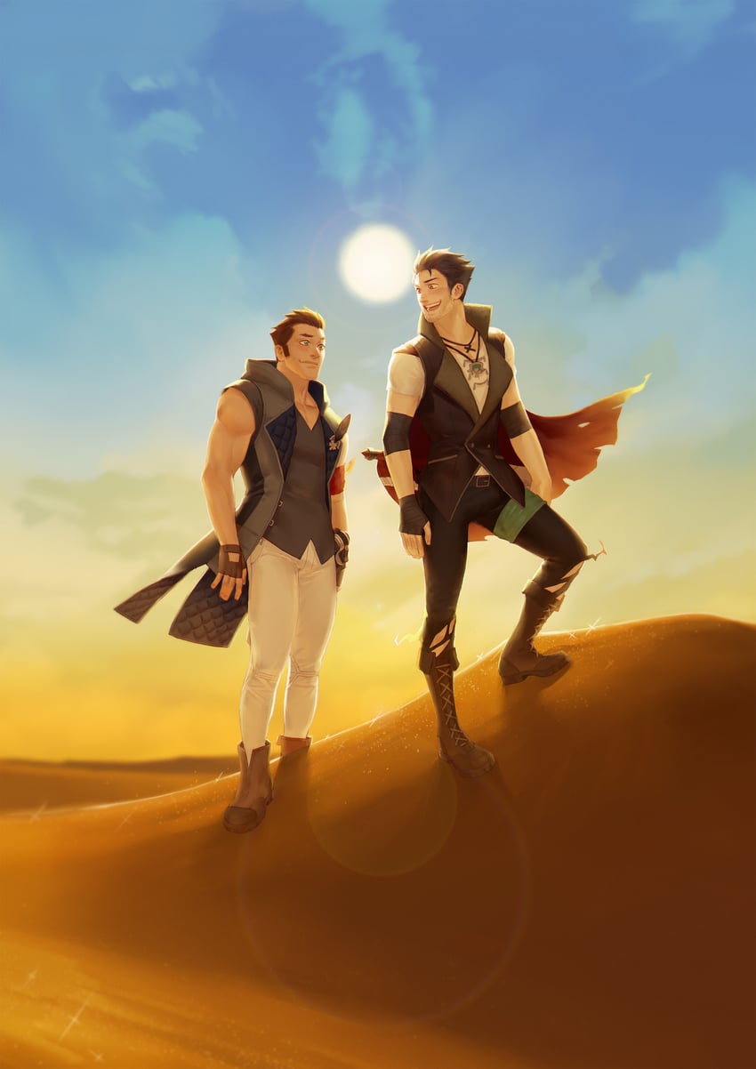 qrow branwen and clover ebi (rwby) drawn by kia_shie