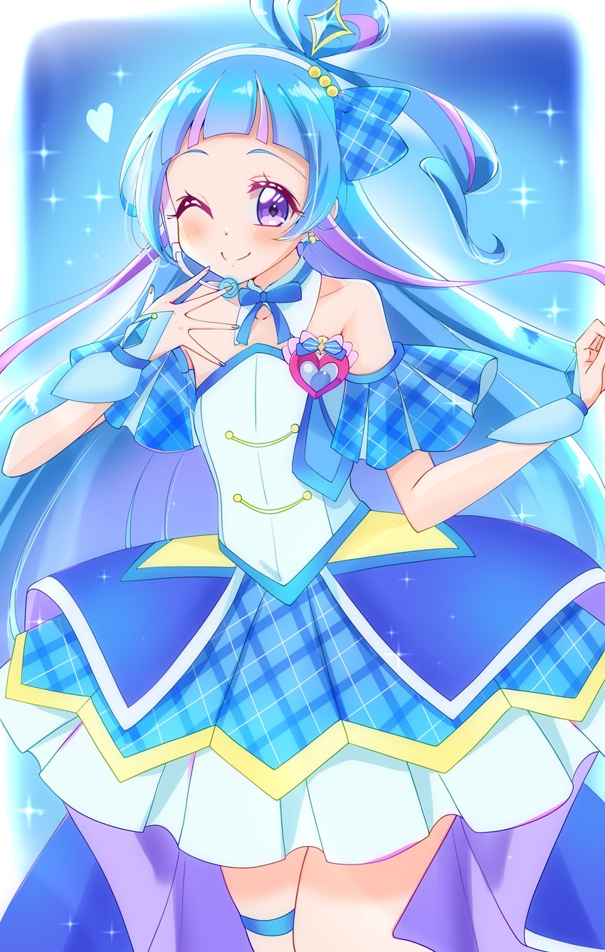 aokaze nana and cure wink (precure and 1 more) drawn by sugimura_mickey