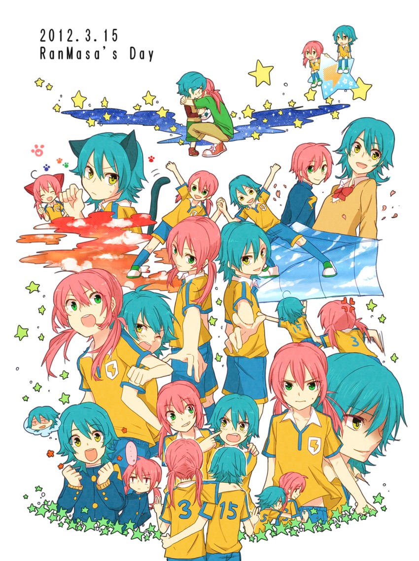 kirino ranmaru and kariya masaki (inazuma eleven and 1 more) drawn by gensi