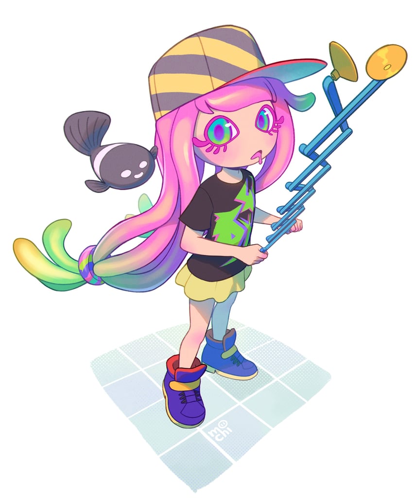 harmony and harmony's clownfish (splatoon and 1 more) drawn by inkumochi
