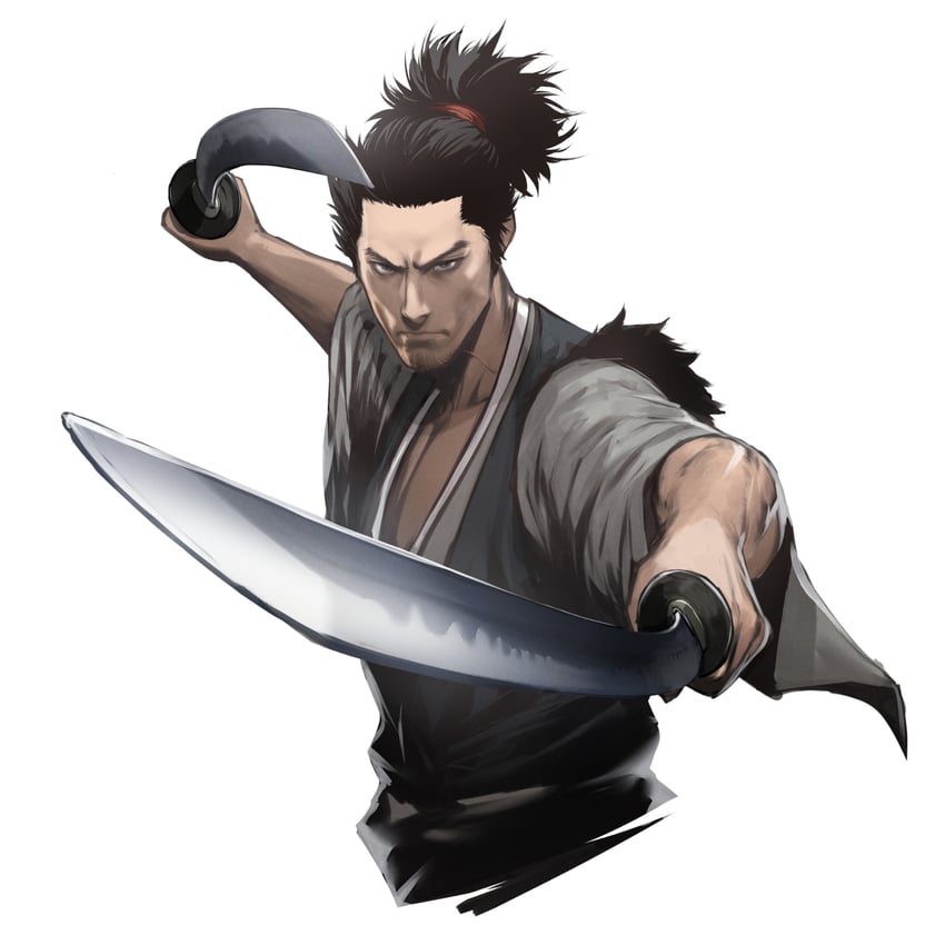 kiryu kazuma and miyamoto musashi (ryuu ga gotoku and 1 more) drawn by kasei_yukimitsu