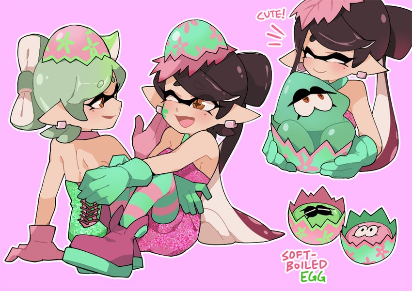 callie and marie (splatoon and 1 more) drawn by gomipomi