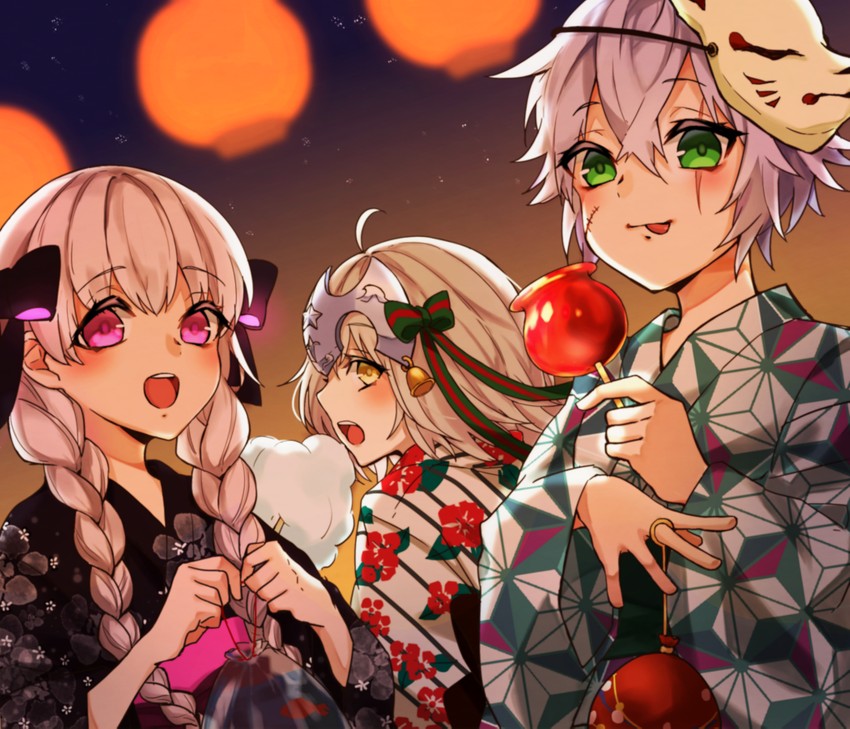 jack the ripper, jeanne d'arc alter santa lily, and nursery rhyme (fate and 3 more) drawn by totsuka_(origami)