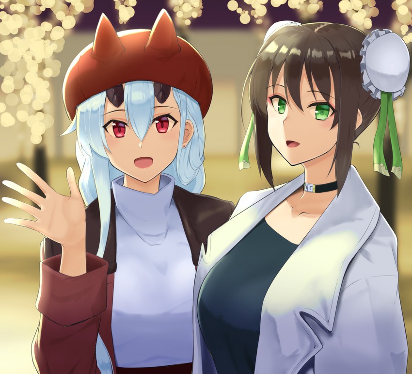tomoe gozen and qin liangyu (fate and 1 more) drawn by aozaku_(hatake_no_niku)