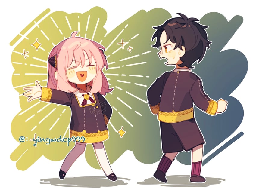 anya and damian desmond (spy x family) drawn by yingwdcp999