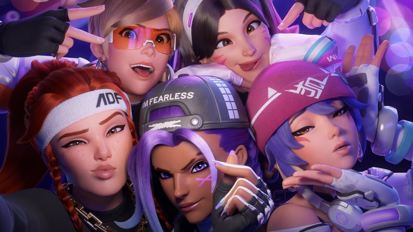 d.va, tracer, sombra, kiriko, brigitte, and 5 more (overwatch and 3 more)