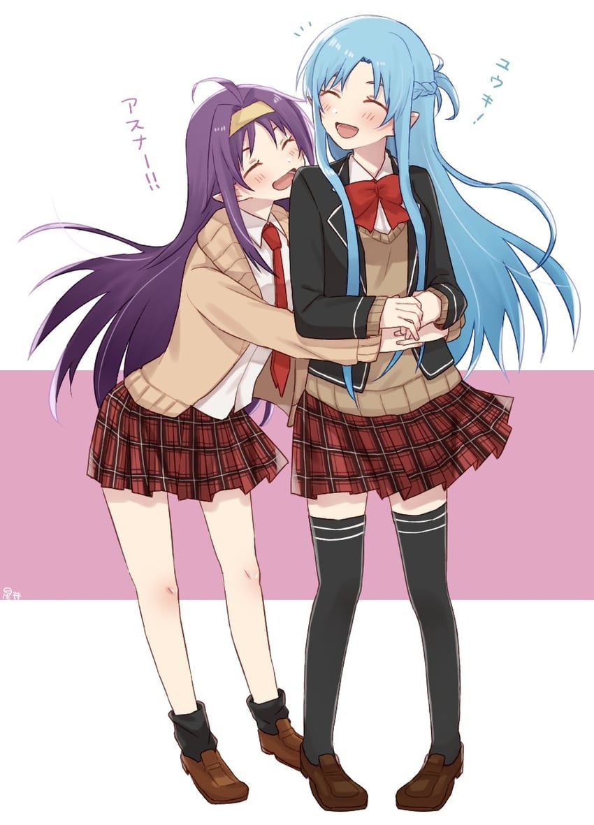 asuna and yuuki (sword art online) drawn by relative94