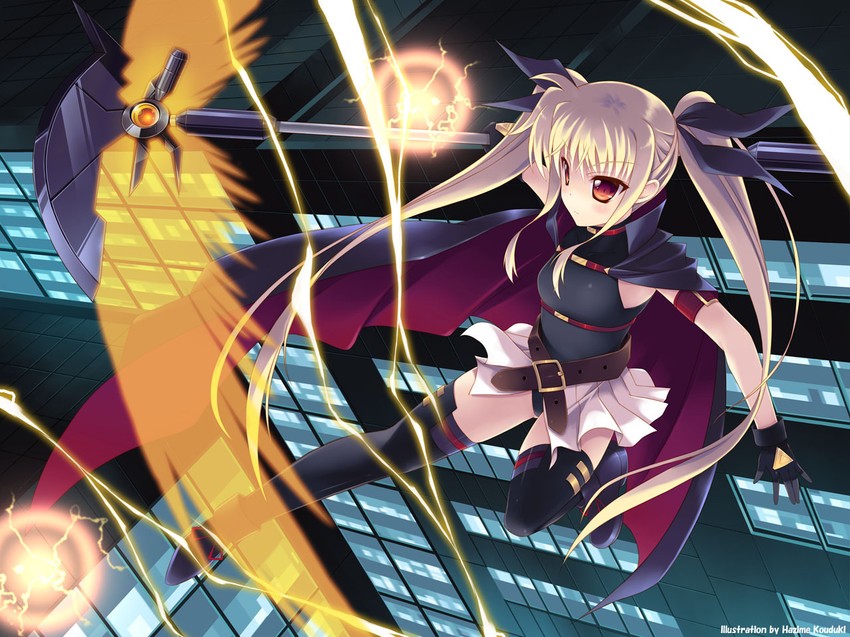 fate testarossa and bardiche (lyrical nanoha and 2 more) drawn by kouzuki_hajime